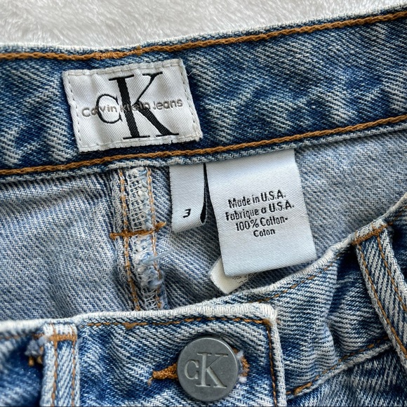 Vintage CK Calvin Klein Button Front Denim Skirt Size 3 - Picture 2 of 4